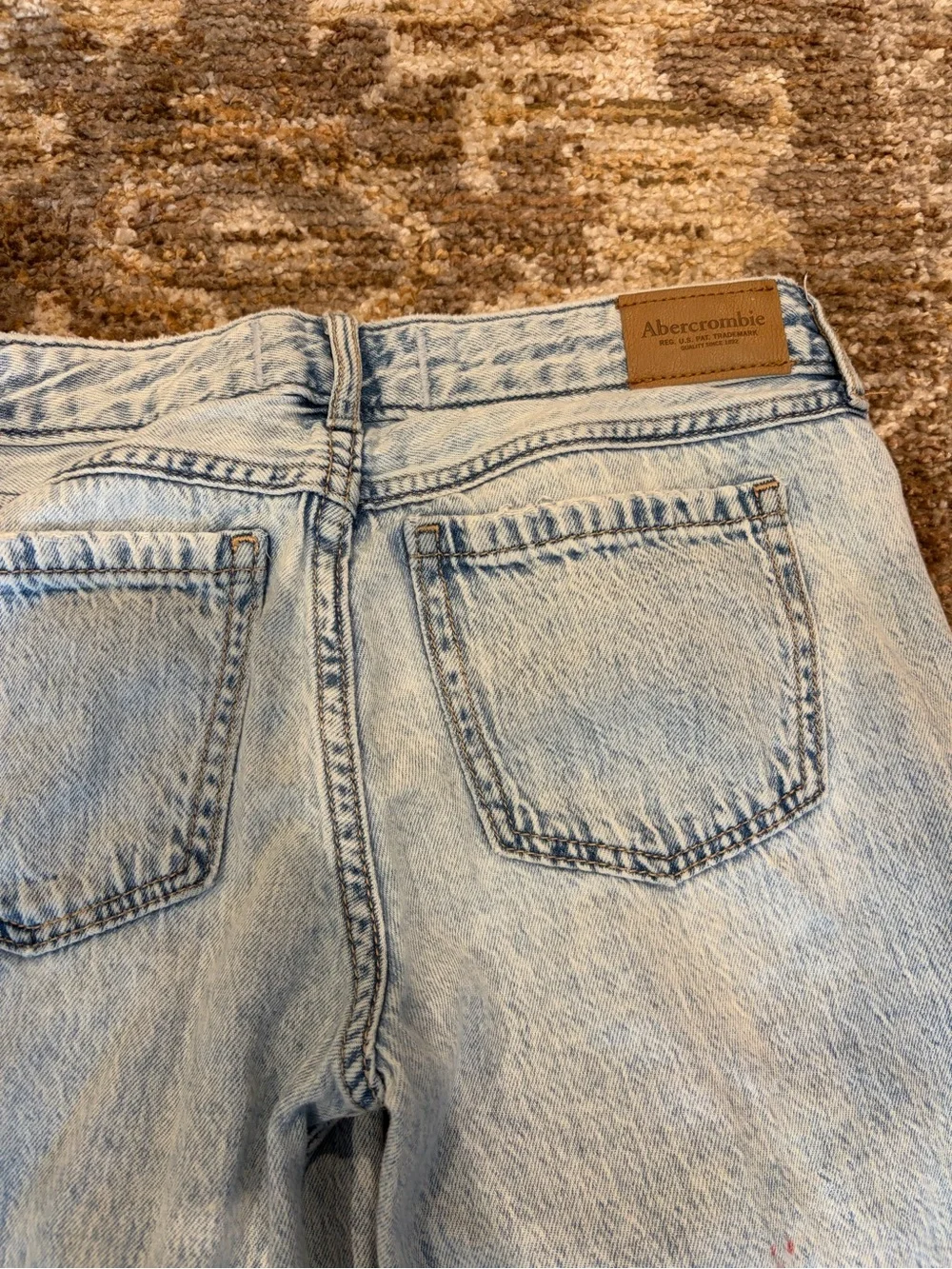 abercrombie kids low rise baggy Jeans in Light and Medium Blue